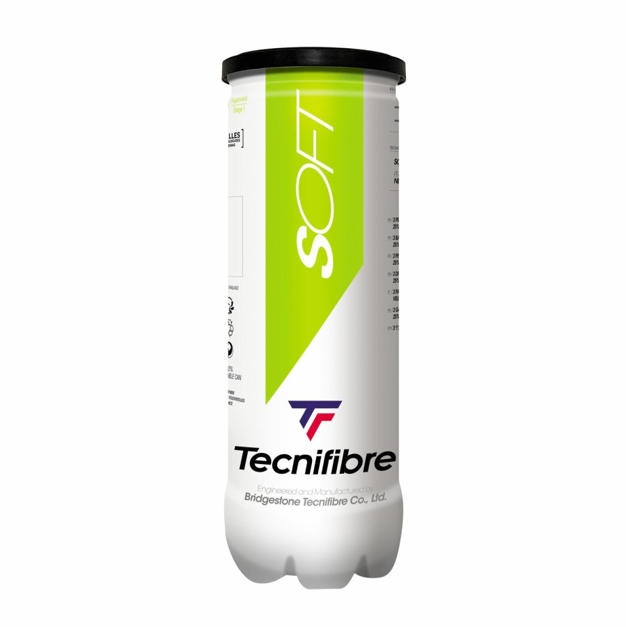 Tecnifibre Soft : Box Of 24 Tubes Of 3 Tennis Balls | Pelotas Pedagogicas